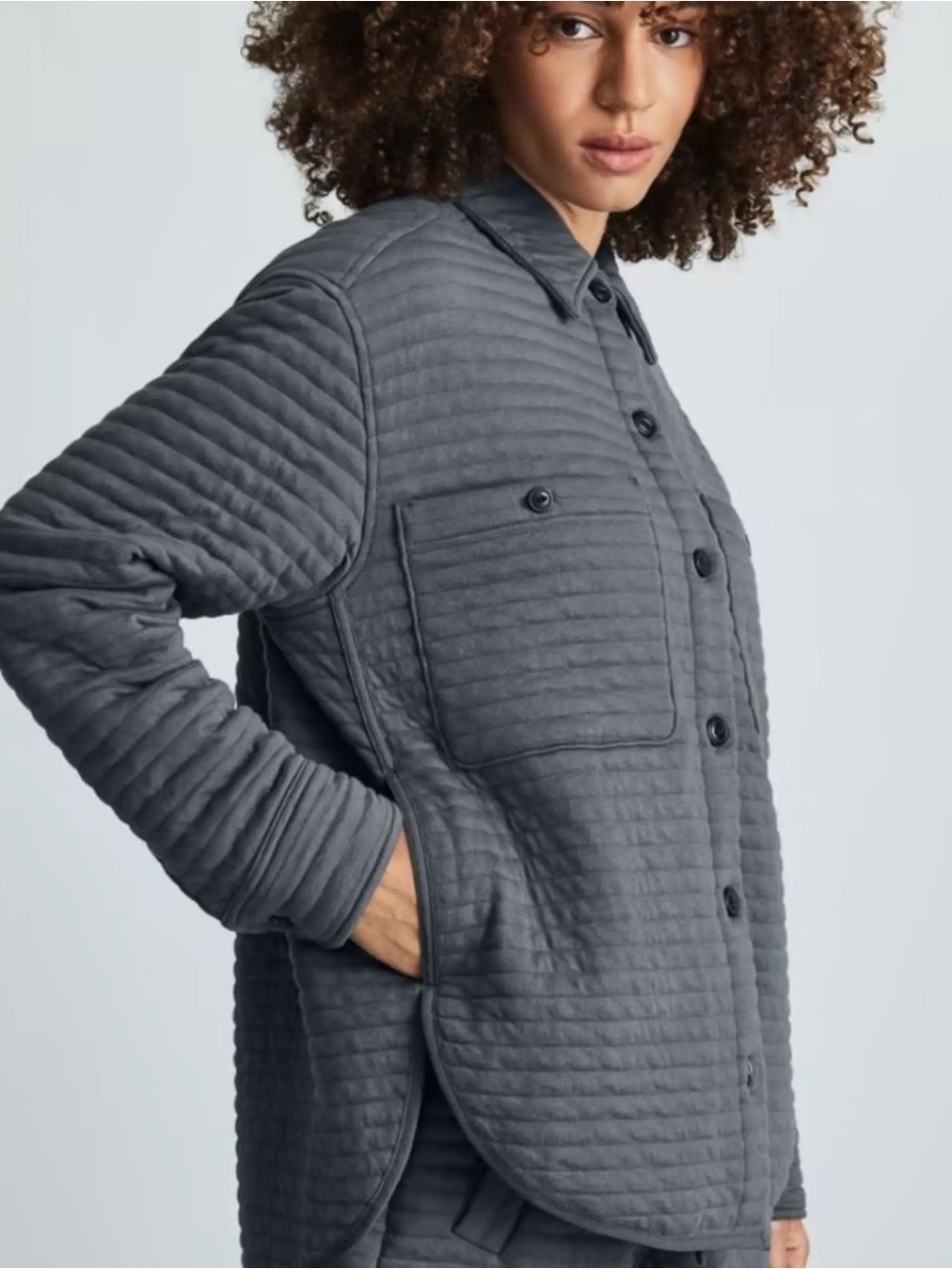 Everlane Organic Cotton Quilted Shirt Jacket